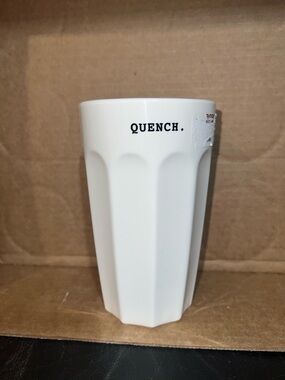 Rae Dunn White "QUENCH" melamine Tumbler